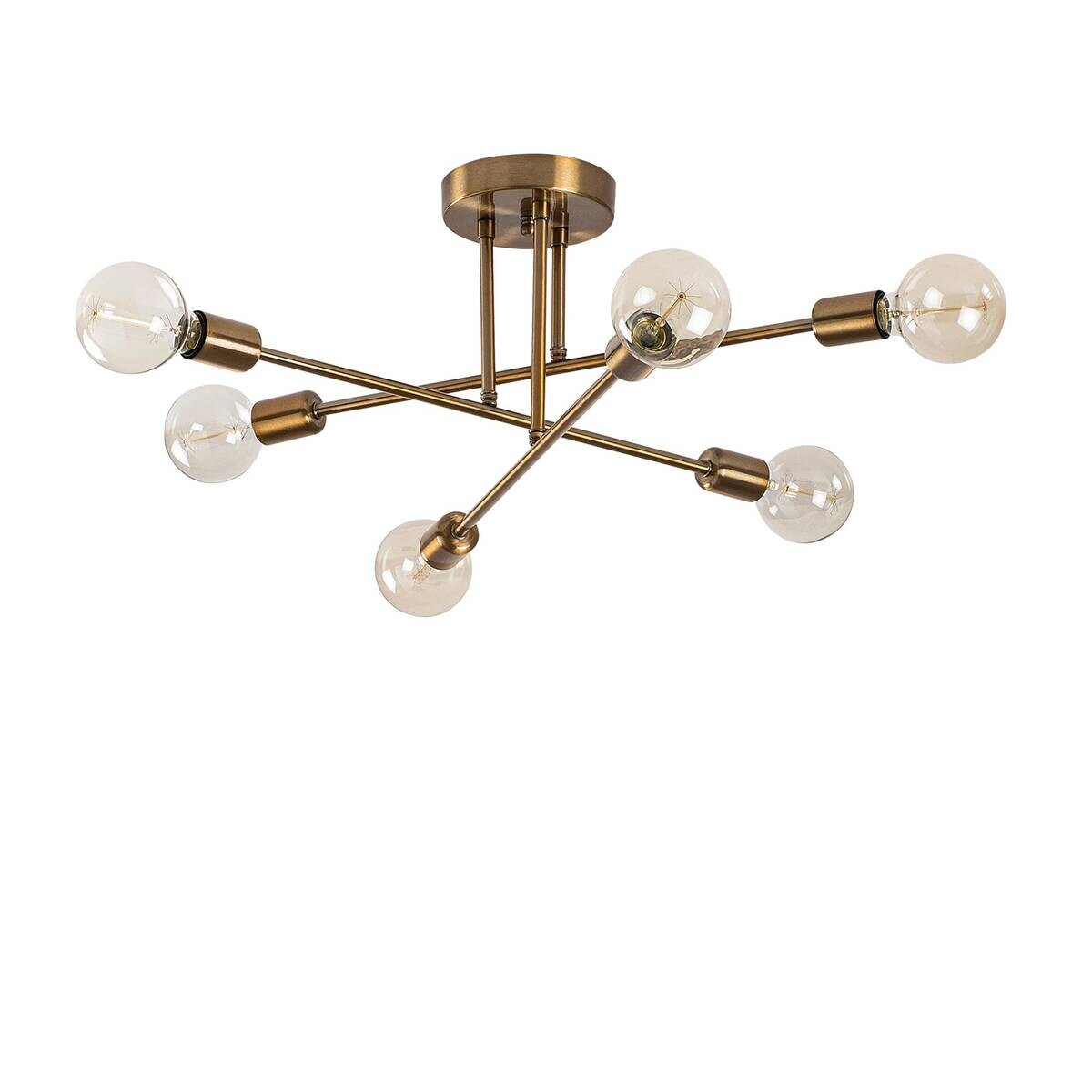 Opviq Deckenleuchte Flower bronze Metall B/H/T/L/D: ca. 64x30x64x64x64 cm E27 6 Brennstellen