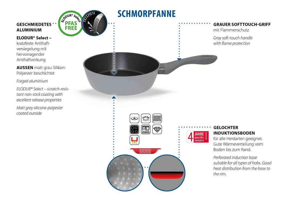 ELO Pfanne grau Aluguss D: ca. 28 cm