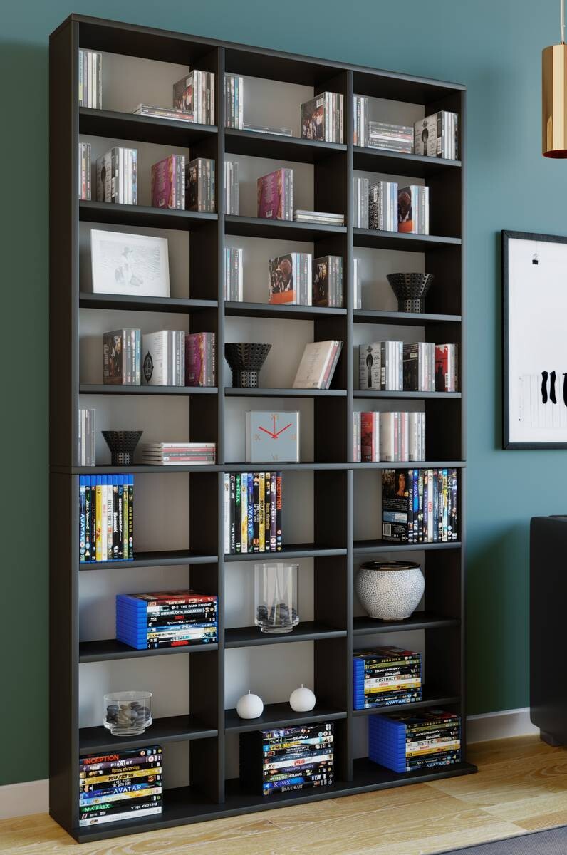 Regal Megosa Maxi schwarz Holzwerkstoff B/H/T: ca. 102x183x23 cm