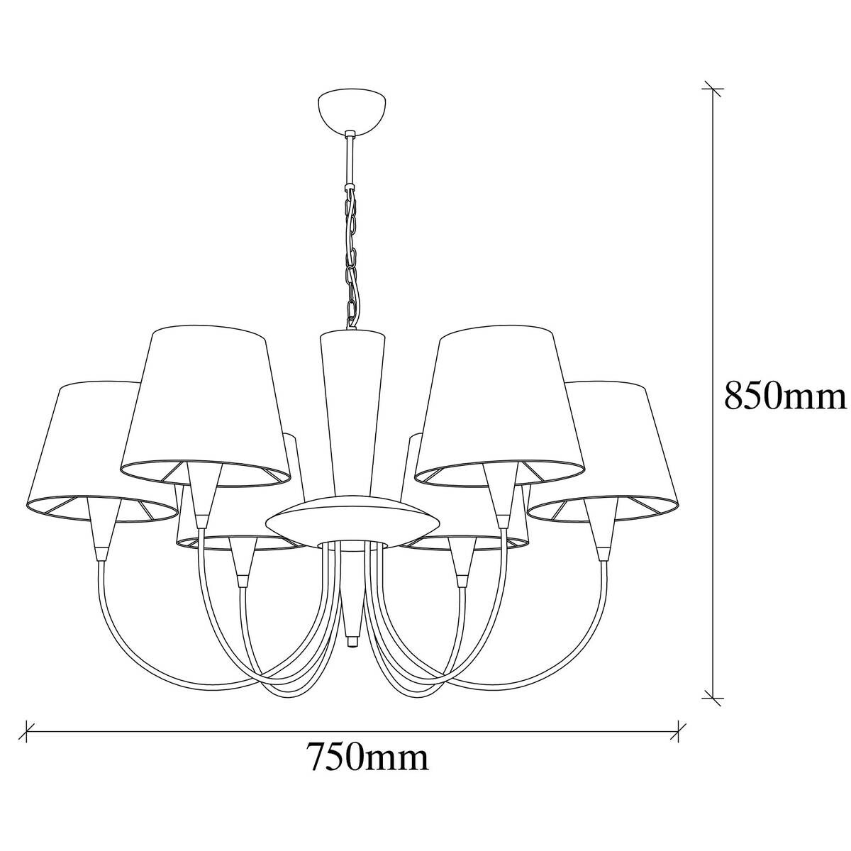 Opviq Pendelleuchte Pardo-3011 Stoff B/H/T/L/D: ca. 75x85x75x75x75 cm E27 6 Brennstellen