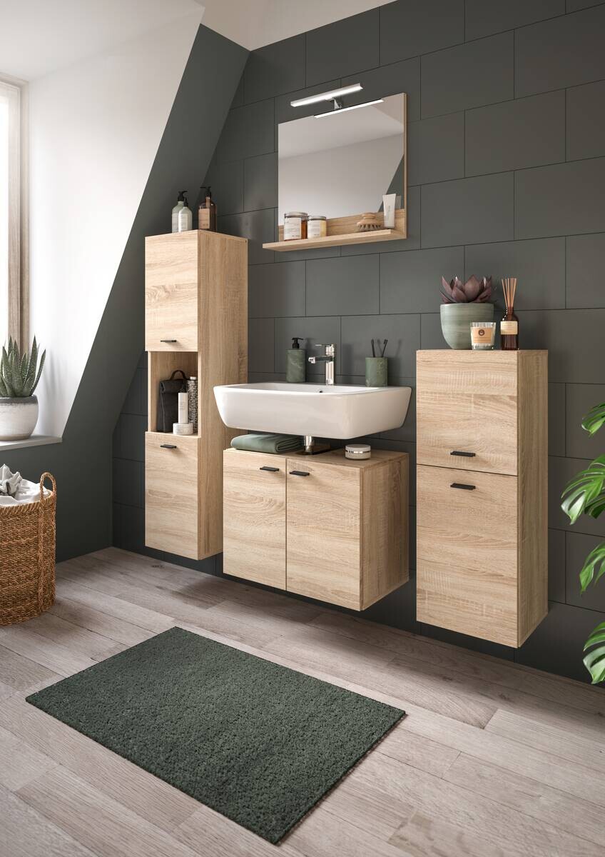 Badhochschrank BOSTON Eiche Sonoma Nachbildung B/H/T: ca. 30x125x29 cm