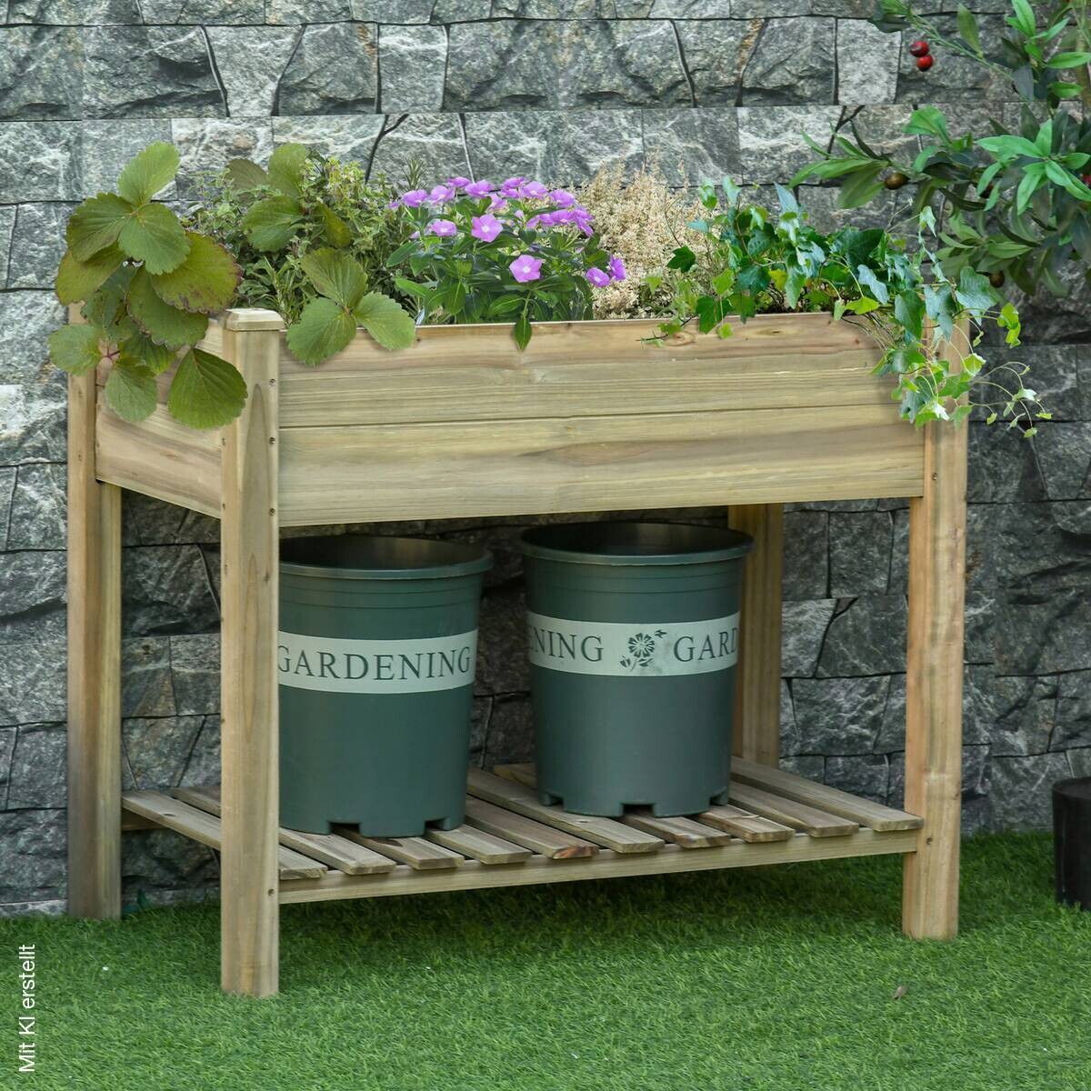Outsunny Hochbeet grün Holz B/H/L: ca. 51x76x91 cm