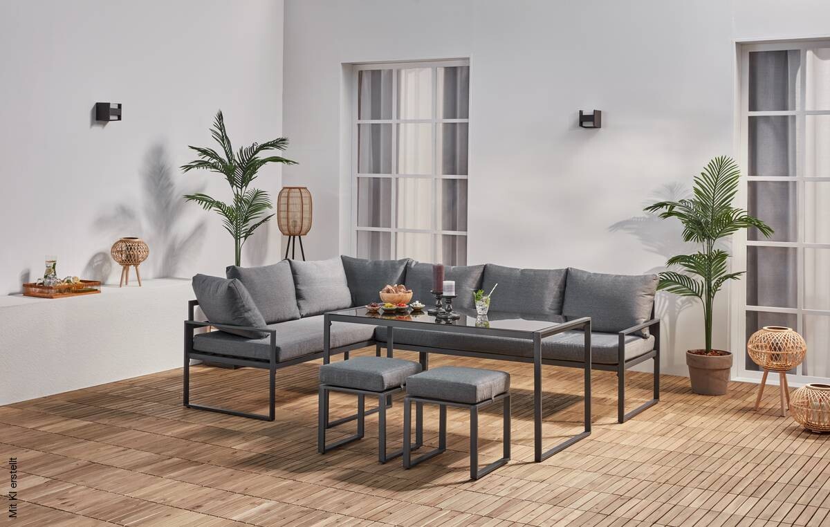 POCOline Loungeset Madrid anthrazit Stahl