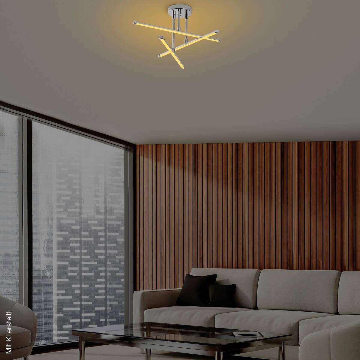Opviq LED-Deckenleuchte Chrom B/H/T: ca. 51x26x51 cm