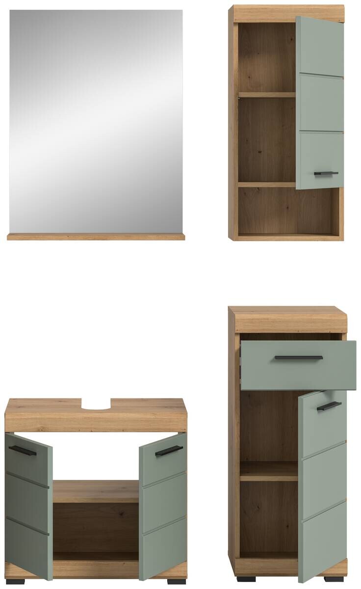 Badezimmer-Set Scout Eiche Artisan Nachbildung salbei Nachbildung B/H/T: ca. 112x191x34 cm