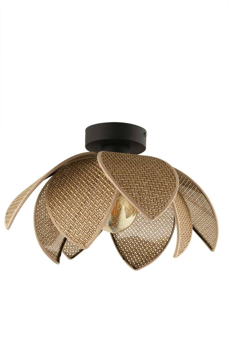 Opviq Deckenleuchte schwarz beige Metall PVC B/H/T/L/D: ca. 40x26x40x40x40 cm E27 1 Brennstellen