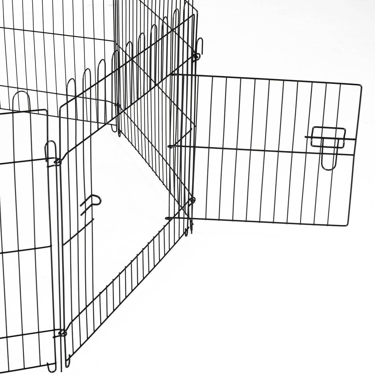 PawHut Freilaufgehege schwarz Metall B/H: ca. 71x61 cm