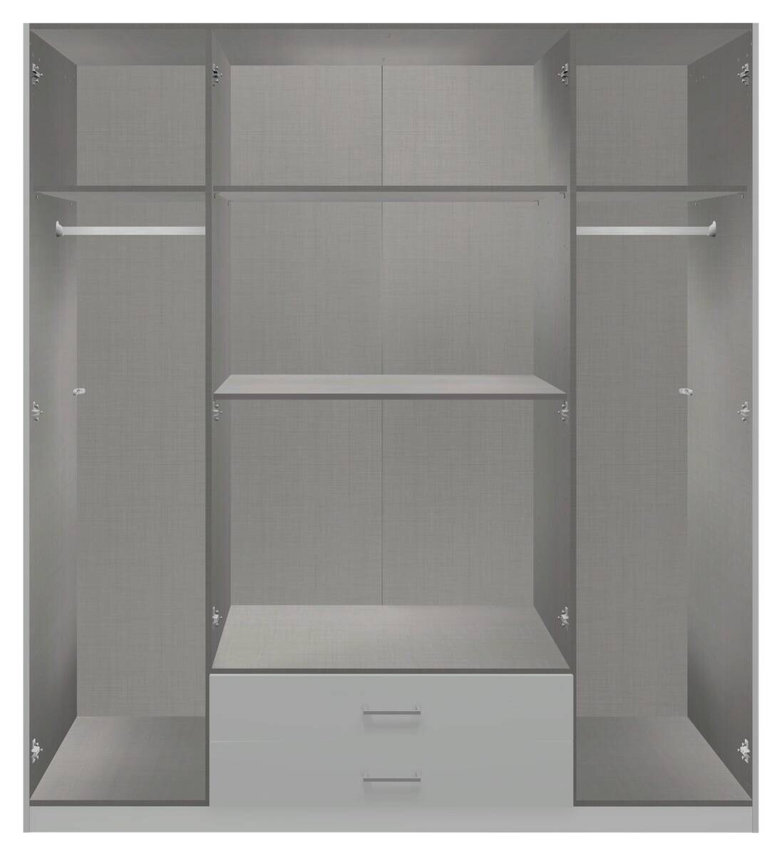 Kleiderschrank Duo2 Digi-Steel Optik Graphit B/H/T: ca. 179x199x58 cm