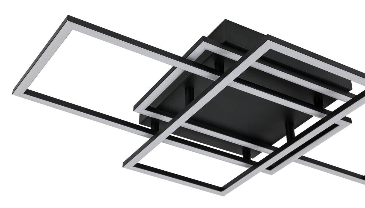 Nolo LED-Deckenleuchte Twin schwarz Metall B/H/L: ca. 36x9,1x58 cm
