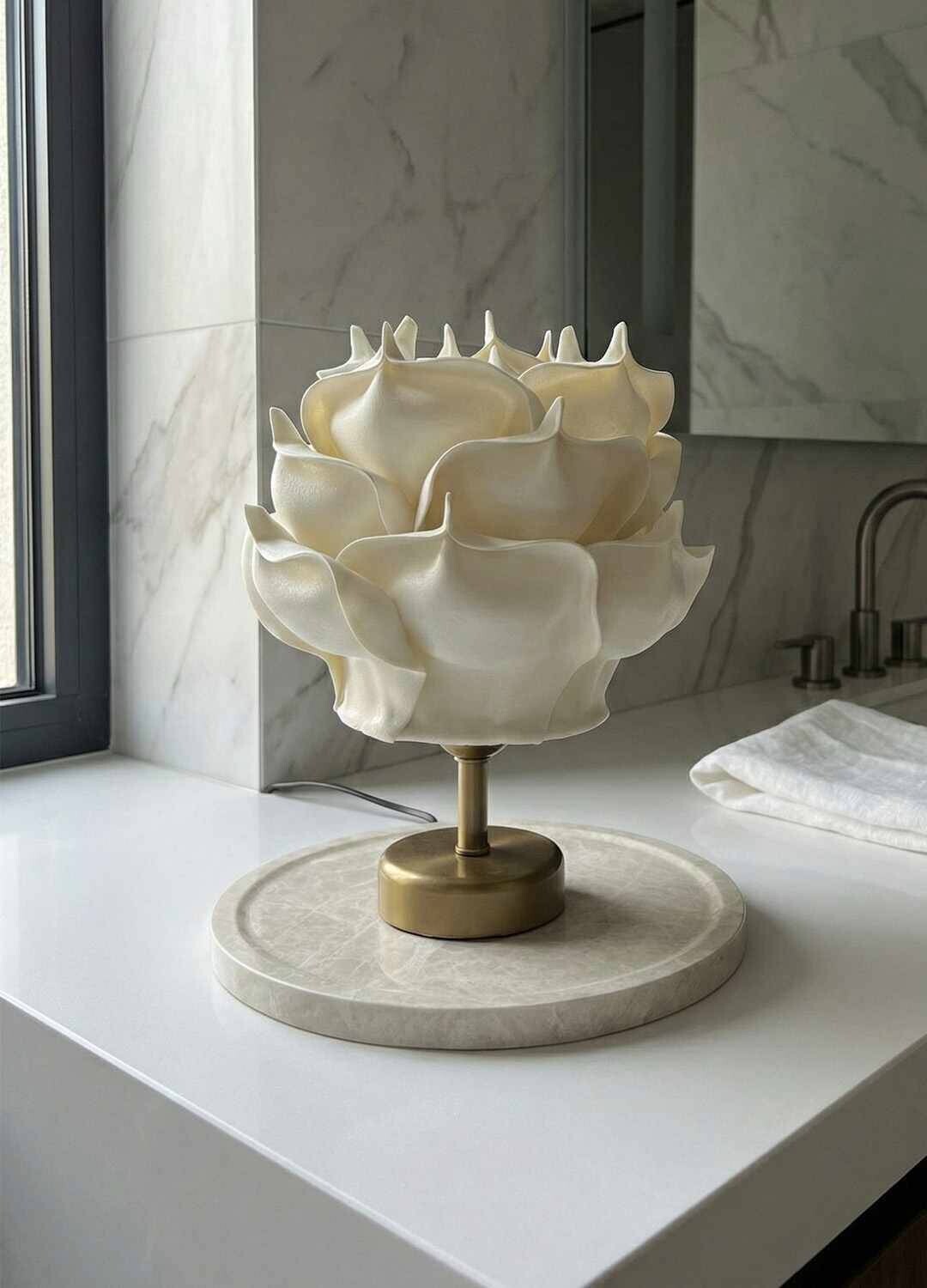 Opviq Tischleuchte gold beige Metall B/H/T/L/D: ca. 24x30x24x24x24 cm null 1 Brennstellen