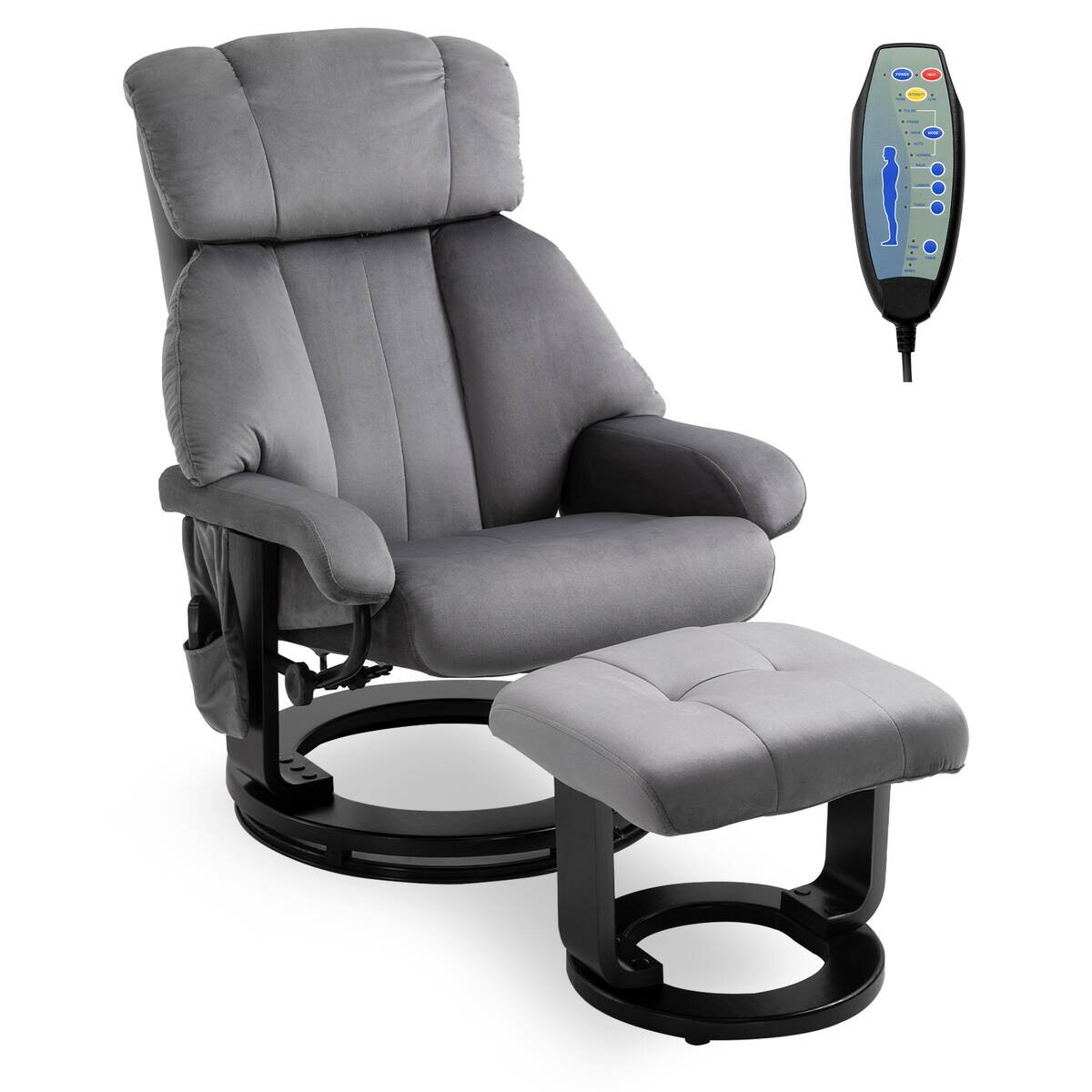 HOMCOM Massagestuhl grau B/H/L: ca. 80x76x102 cm