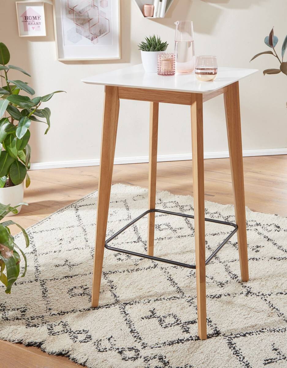 Bartisch weiß natur MDF B/H/T: ca. 60x110x60 cm