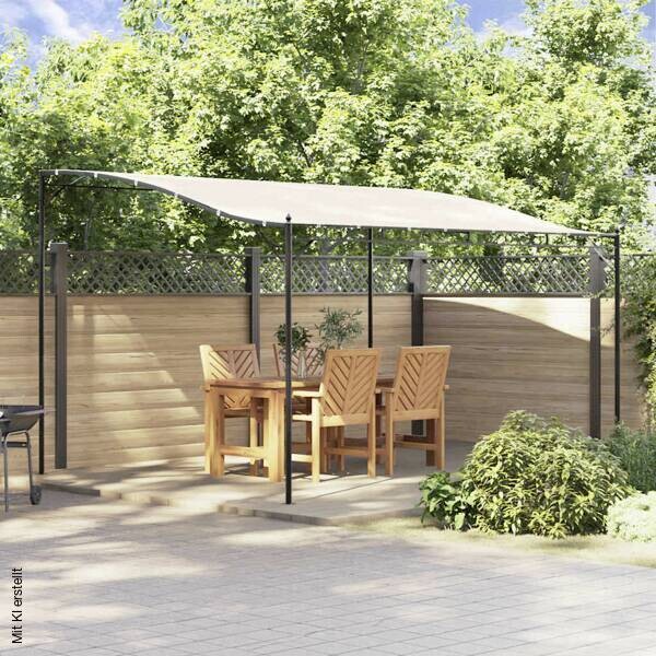 vidaXL Markise creme 100% Polyester Stahl B/H/T/L: ca. 300x255x300x400 cm