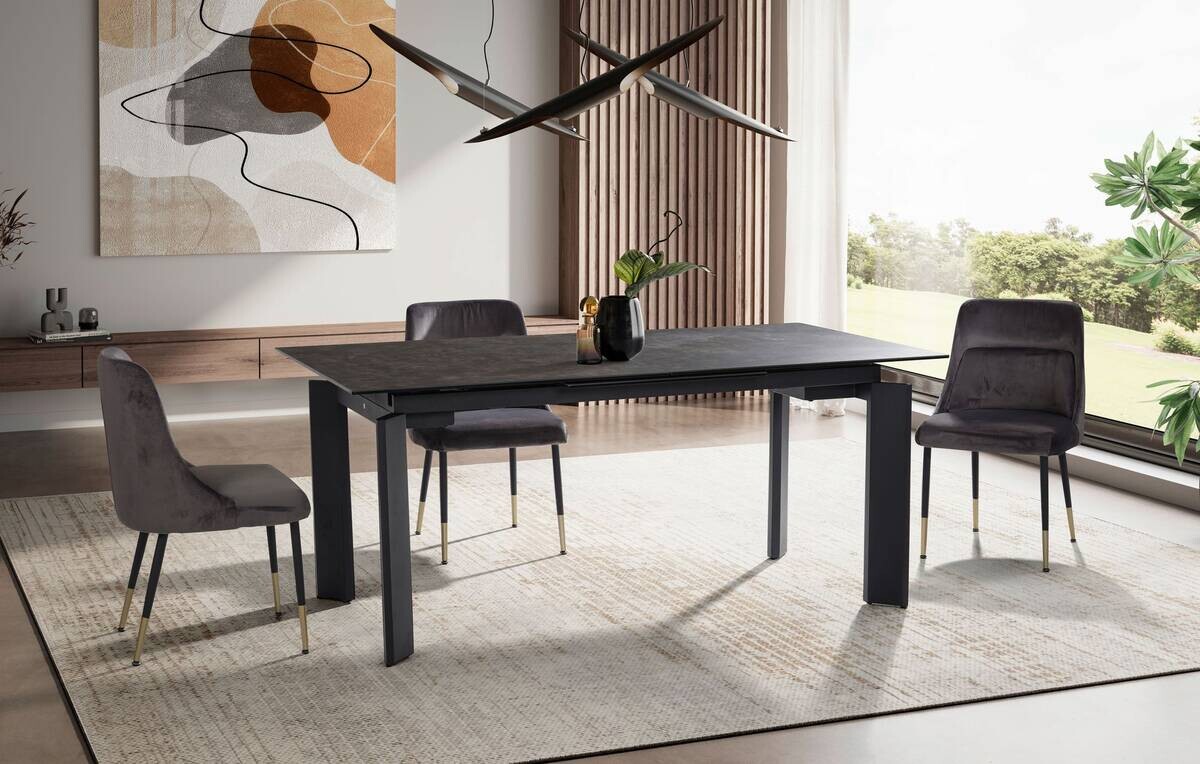Esstisch schwarz Marmor Optik B/H/T: ca. 180x77x95 cm