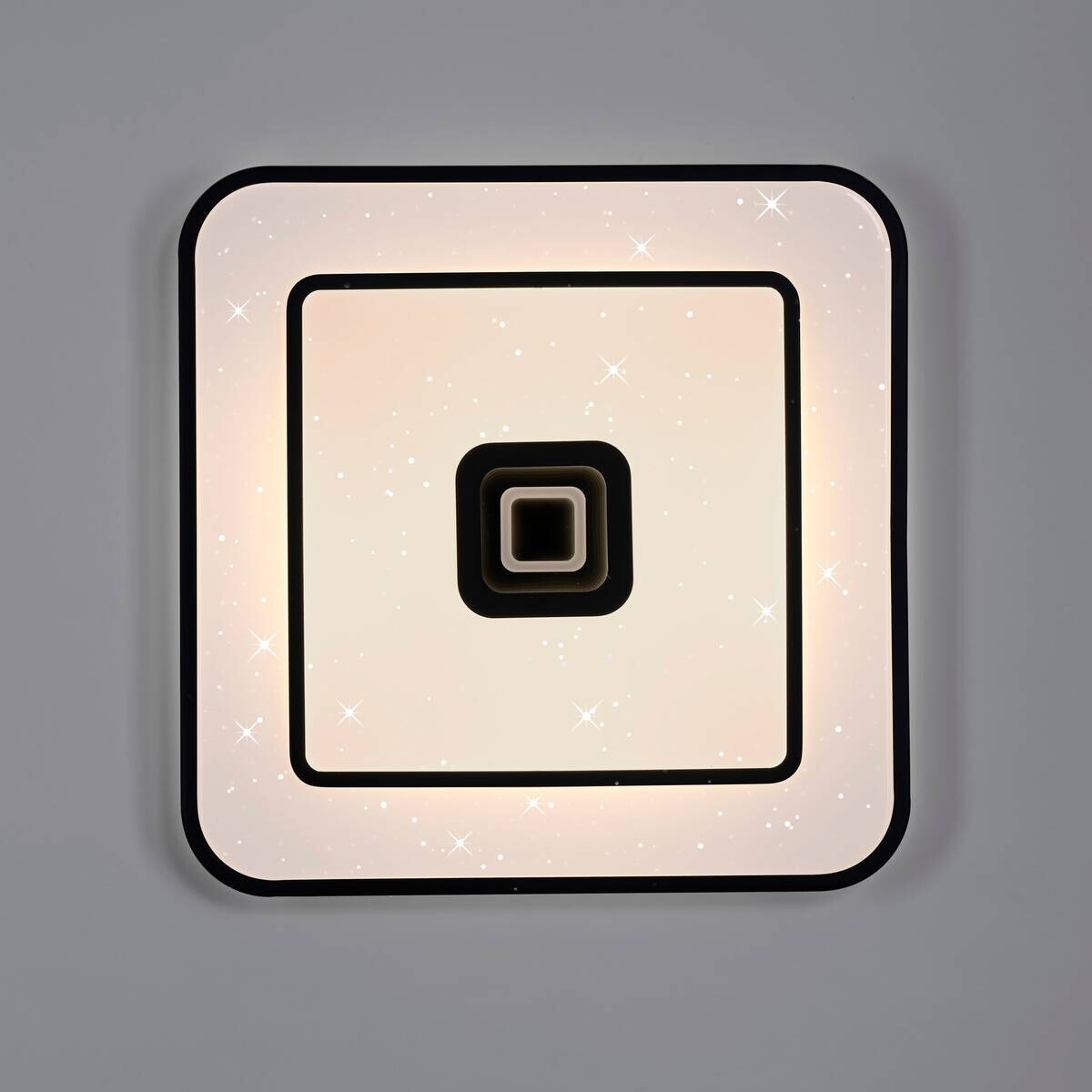 Just Light LED-Deckenleuchte Turanus schwarz B/H/L: ca. 48x7,5x48 cm