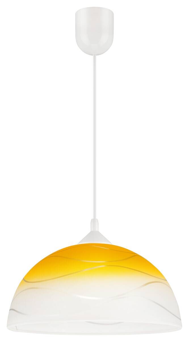 Lamkur Hängeleuchte gelb Glas B/H/L: ca. 31x17x31 cm E27 1 Brennstellen