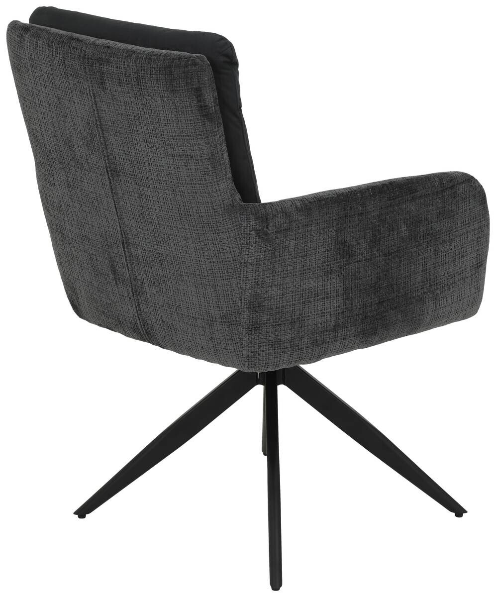 Armlehnstuhl Leandra, 2er-Set anthrazit Microfaser Webstoff B/H/T: ca. 63x92x69 cm