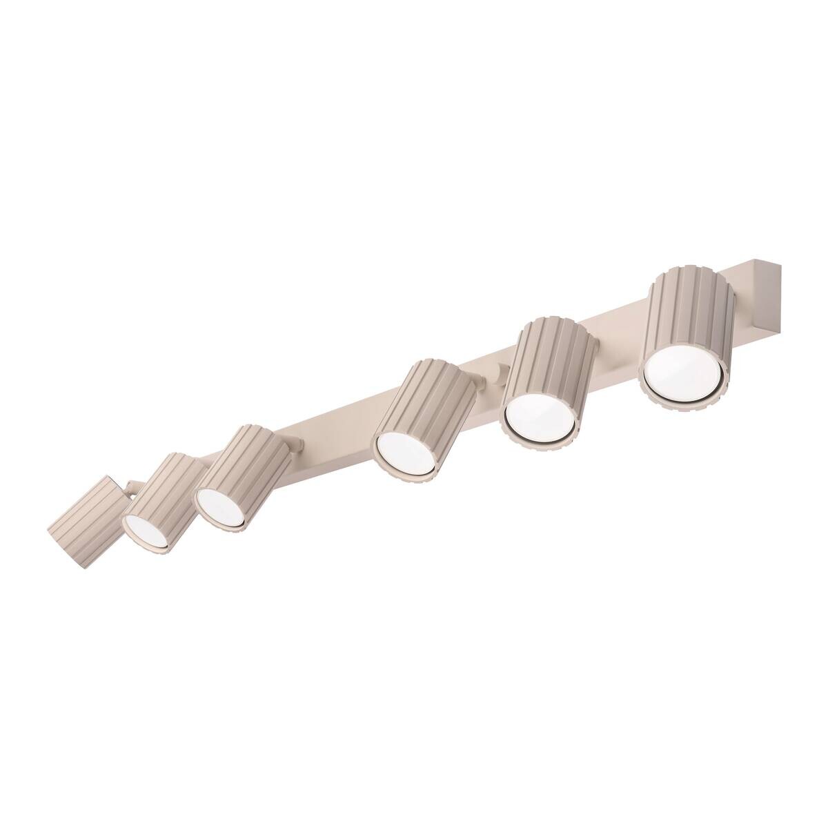 Lamkur Strahler Prisma beige Stahl B/H/L: ca. 6,5x16,5x117 cm 6 Brennstellen
