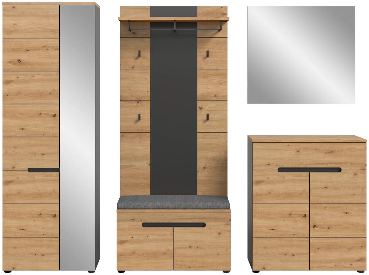 Garderobe Canu basaltgrau Nachbildung Artisan Nachbildung B/H/T: ca. 255x190x37 cm