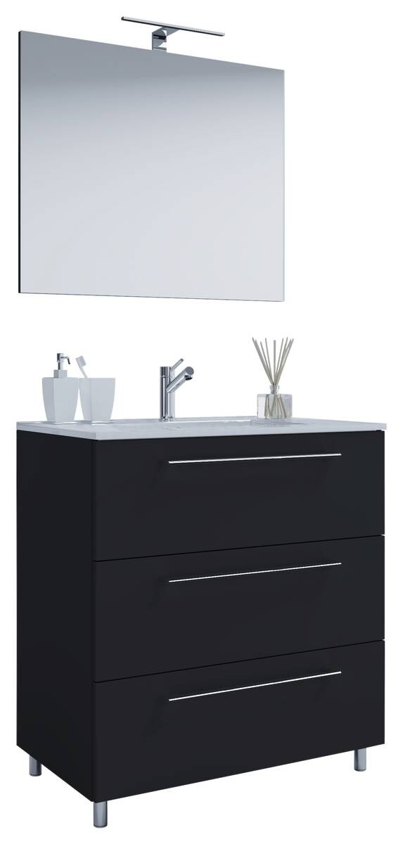 Waschplatz 3tlg-Schubo schwarz B/H/T: ca. 80x86x46 cm