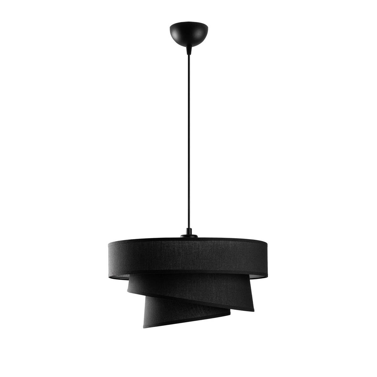 Pendelleuchte schwarz Stoff Metall B/H/L/D: ca. 40x120x40x40 cm E27 1 Brennstellen