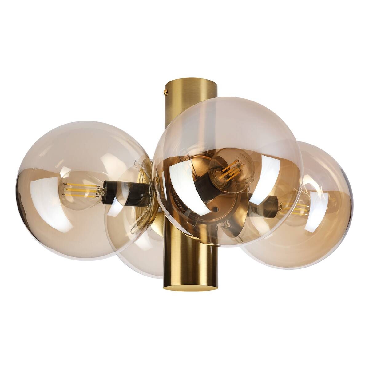 Lamkur Spots amber Stahl Glas B/H/L: ca. 37x23x37 cm E14 4 Brennstellen