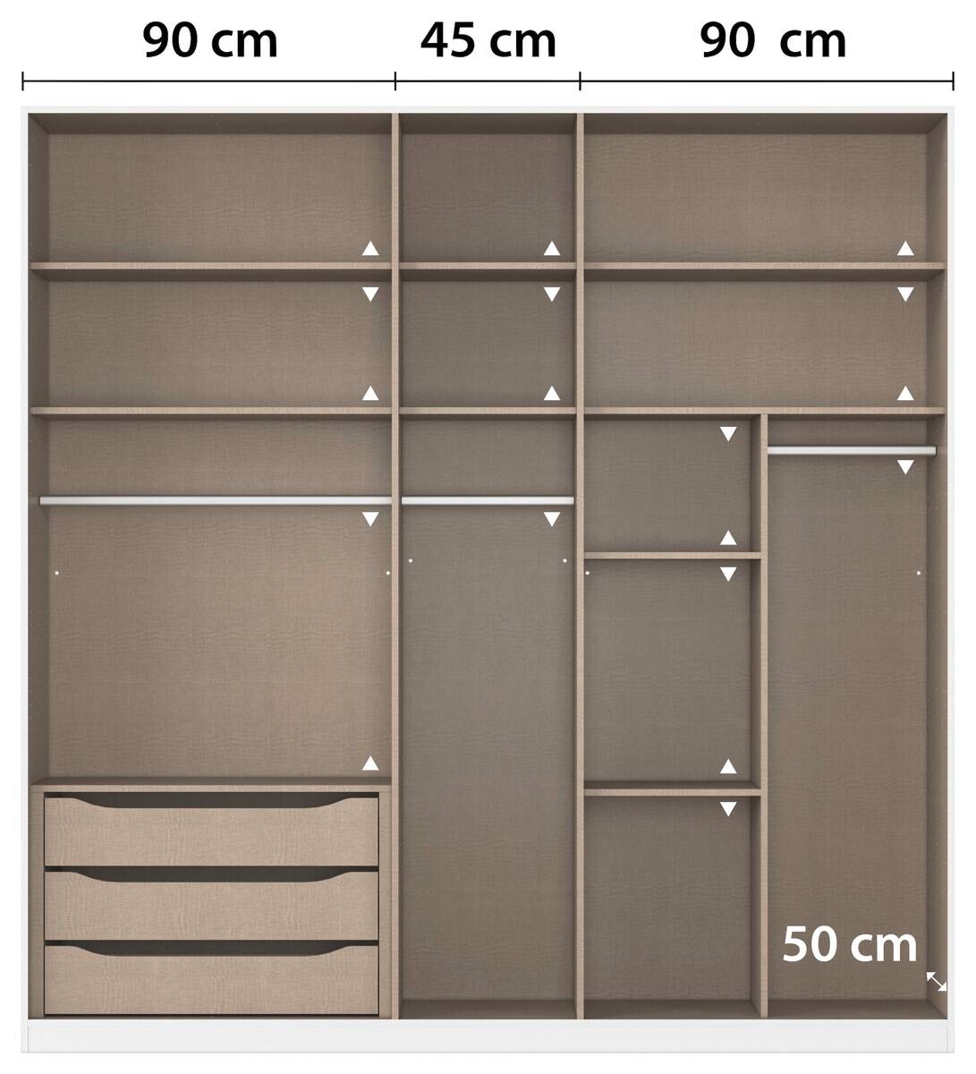 Kleiderschrank Alabama Alpinweiß B/H/T: ca. 225x229x54 cm