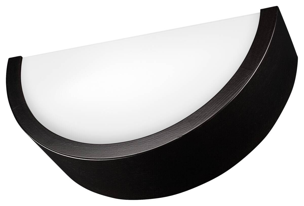 Lamkur Wandleuchte dunkelbraun Holz Glas B/H/L: ca. 20x14x30 cm E27 1 Brennstellen