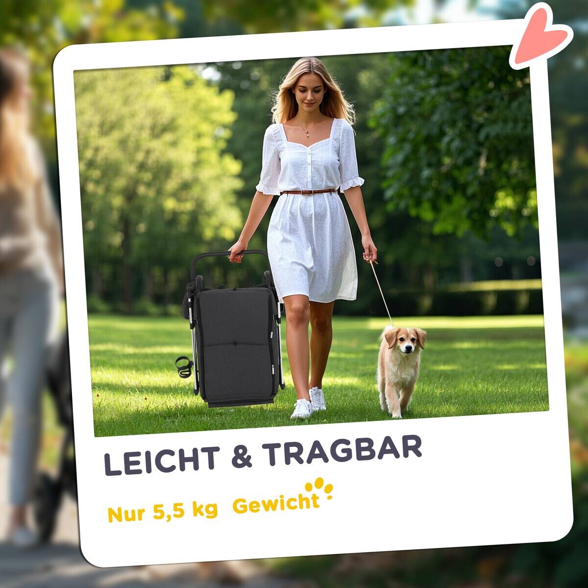 PawHut Hundewagen grau Aluminium B/H/L: ca. 48,5x106x80 cm