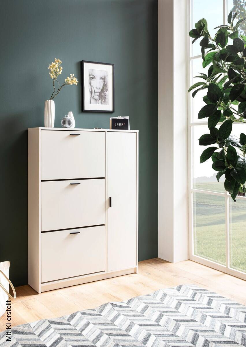 Schuhschrank weiß B/H/T: ca. 90x120x24 cm