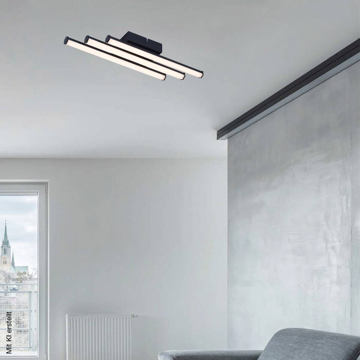 POCOline LED-Deckenleuchte Zehra schwarz Kunststoff B/H/L: ca. 10x5x44,5 cm
