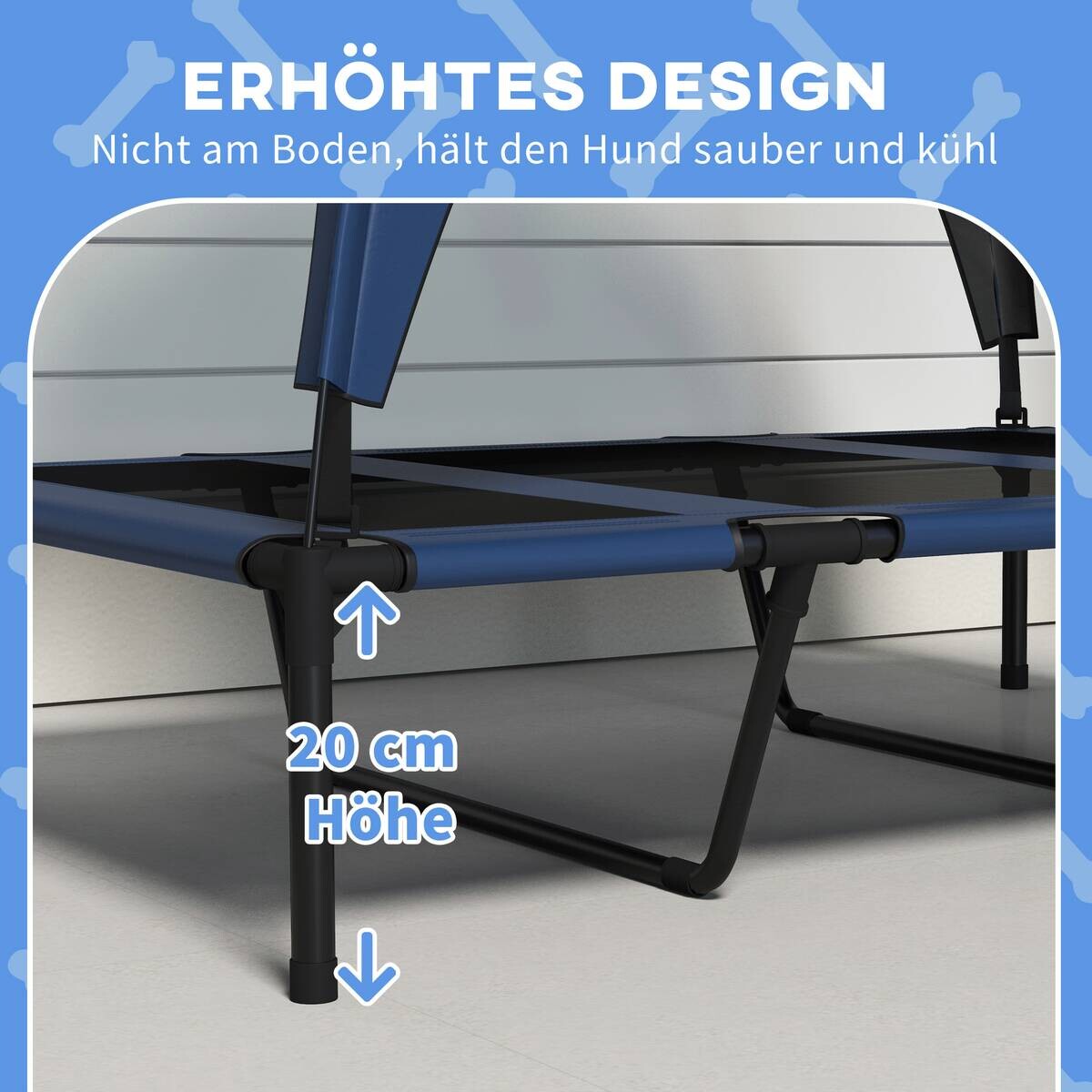 PawHut Hunde-Zubehör blau Edelstahl B/H/L: ca. 76x106x94 cm