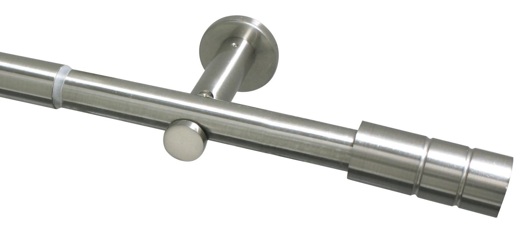 Boviva Stilgarnituren Zylinder Edelstahloptik Metall D: ca. 2,5 cm ausziehbar von ca. 190 bis 360 cm 1 Läufe