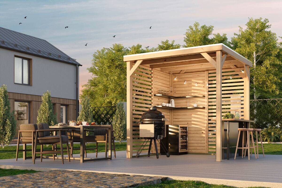 Karibu Pavillon Arizona natur Fichte B/H/T: ca. 231x243x231 cm