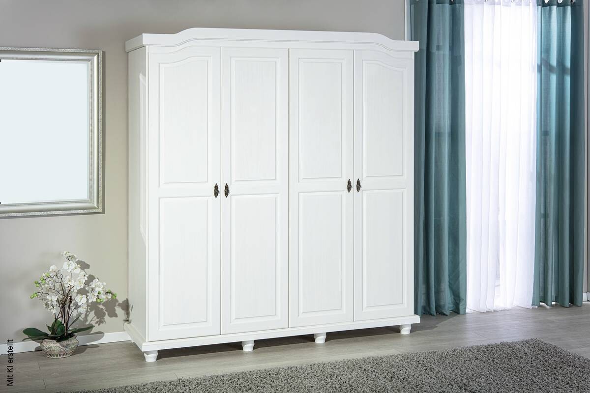 Kleiderschrank Isny weiß B/H/T: ca. 182x198x60 cm