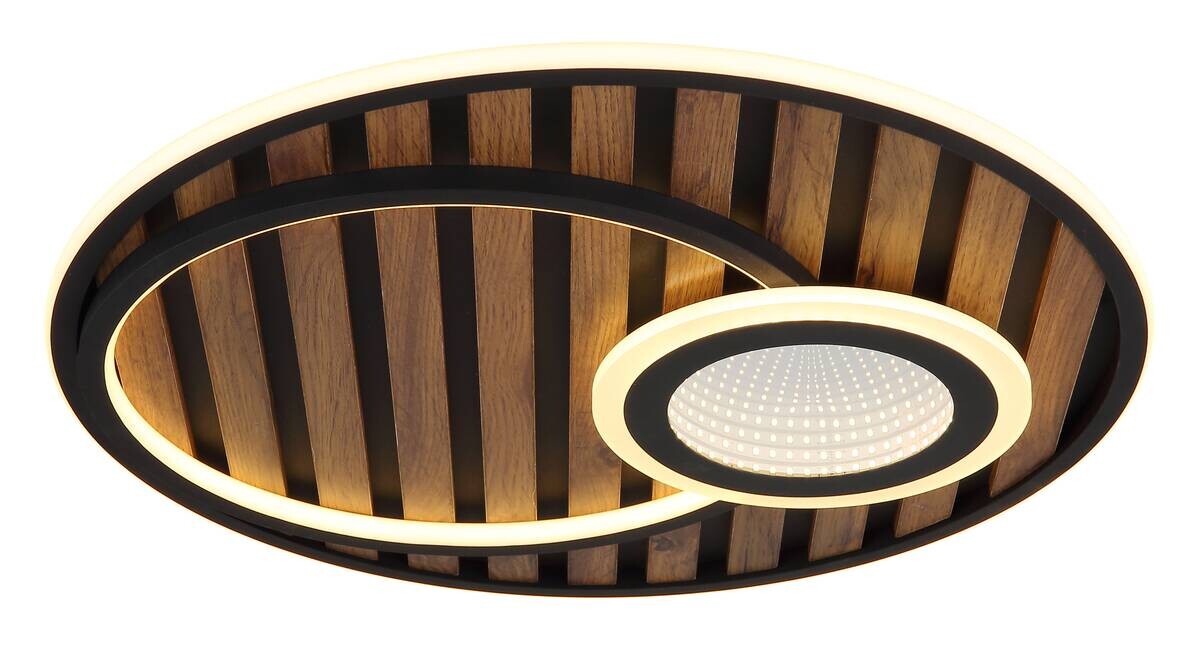 GLOBO Deckenleuchte mattschwarz Opal Metall MDF H/D: ca. 8x50 cm 1 Brennstellen