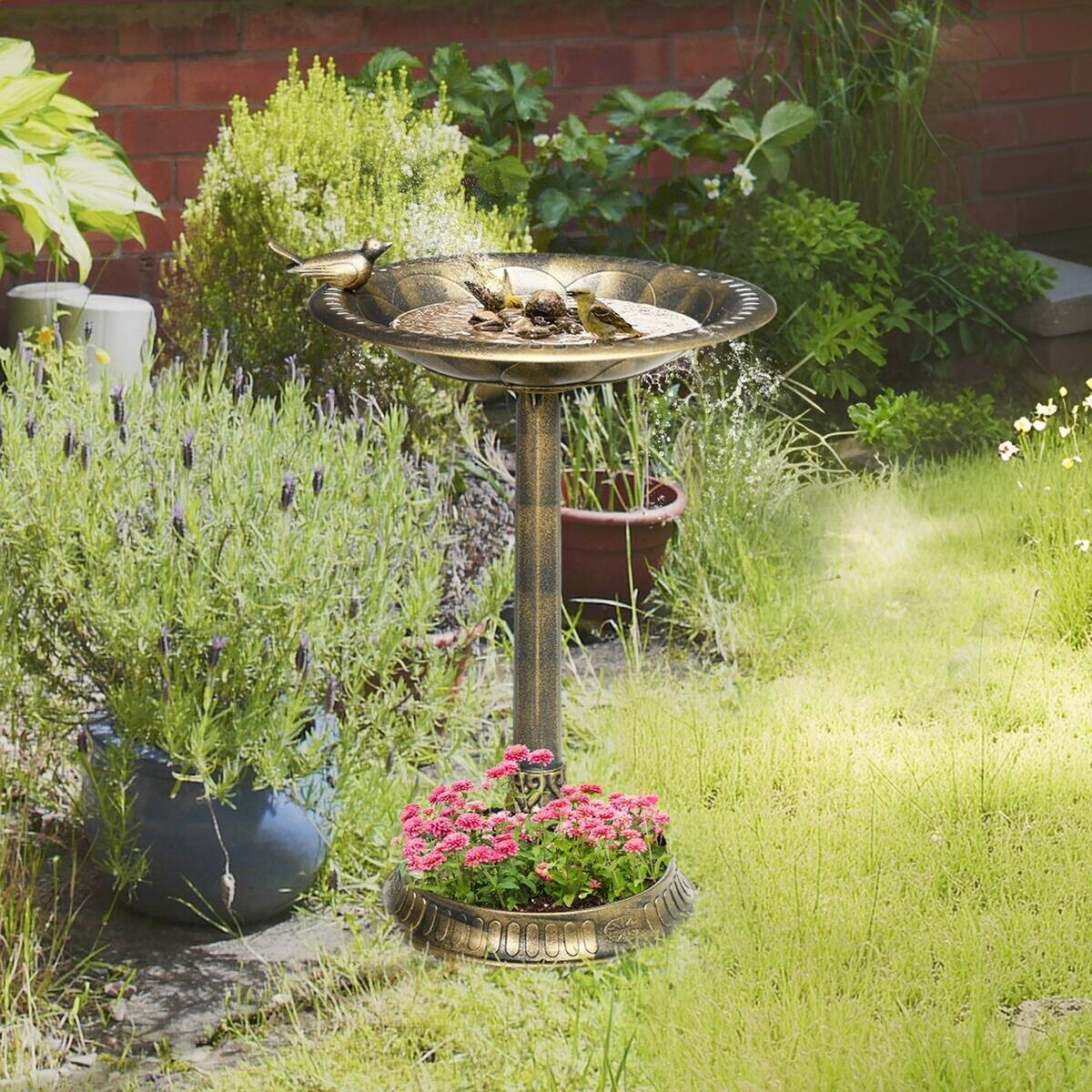 Outsunny Vogeltränke bronze Kunststoff B/H/L: ca. 50x72x50 cm