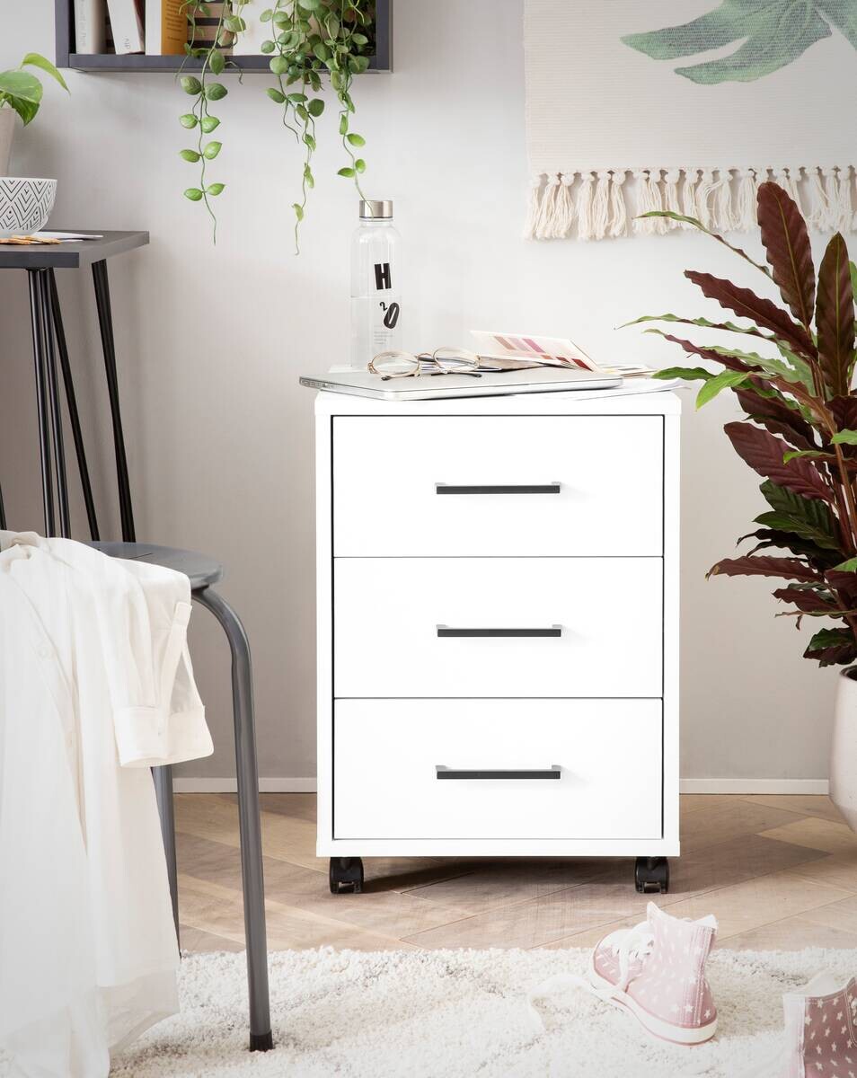 Rollcontainer Ruby weiß matt B/H/T: ca. 40,1x57x50 cm