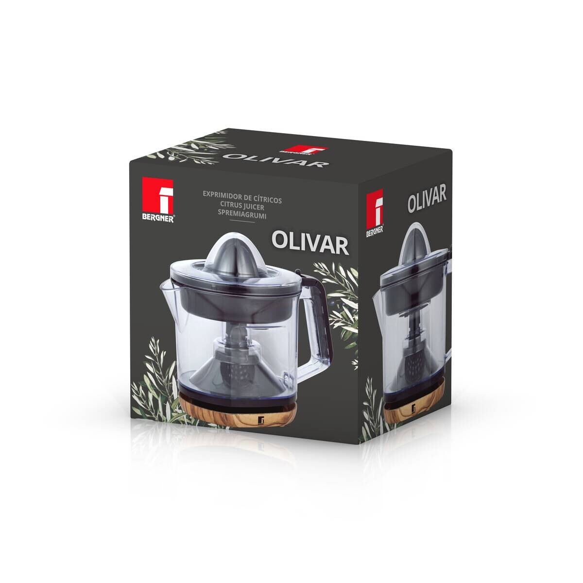 BERGNER Zitruspresse OLIVAR schwarz Glas B/H/L: ca. 17x21,5x21 cm