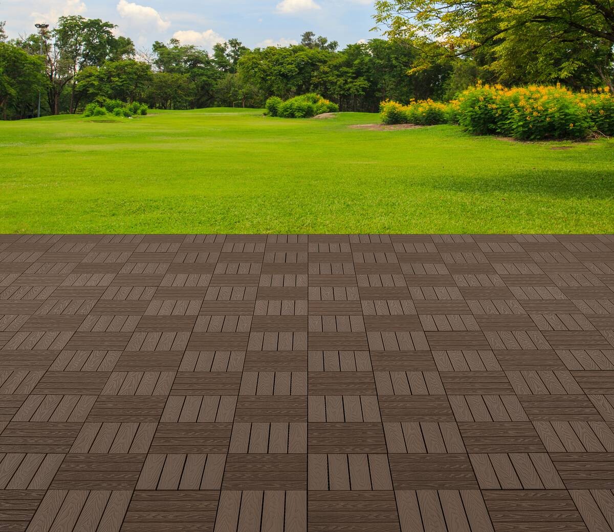 POCOline Terrassenfliese WPC, 6 Stück im Paket kaffee B/L: ca. 30x30 cm