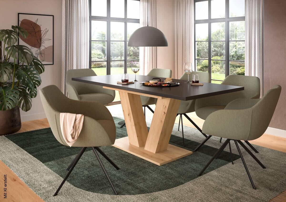 Esstisch MOTION grau Artisan Nachbildung B/H/T: ca. 150x76x90 cm