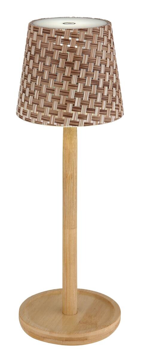 GLOBO LED-Tischleuchte RIDS 58438BAS braun Opal natur Kunststoff Bambus H/D: ca. 33x11 cm 1 Brennstellen