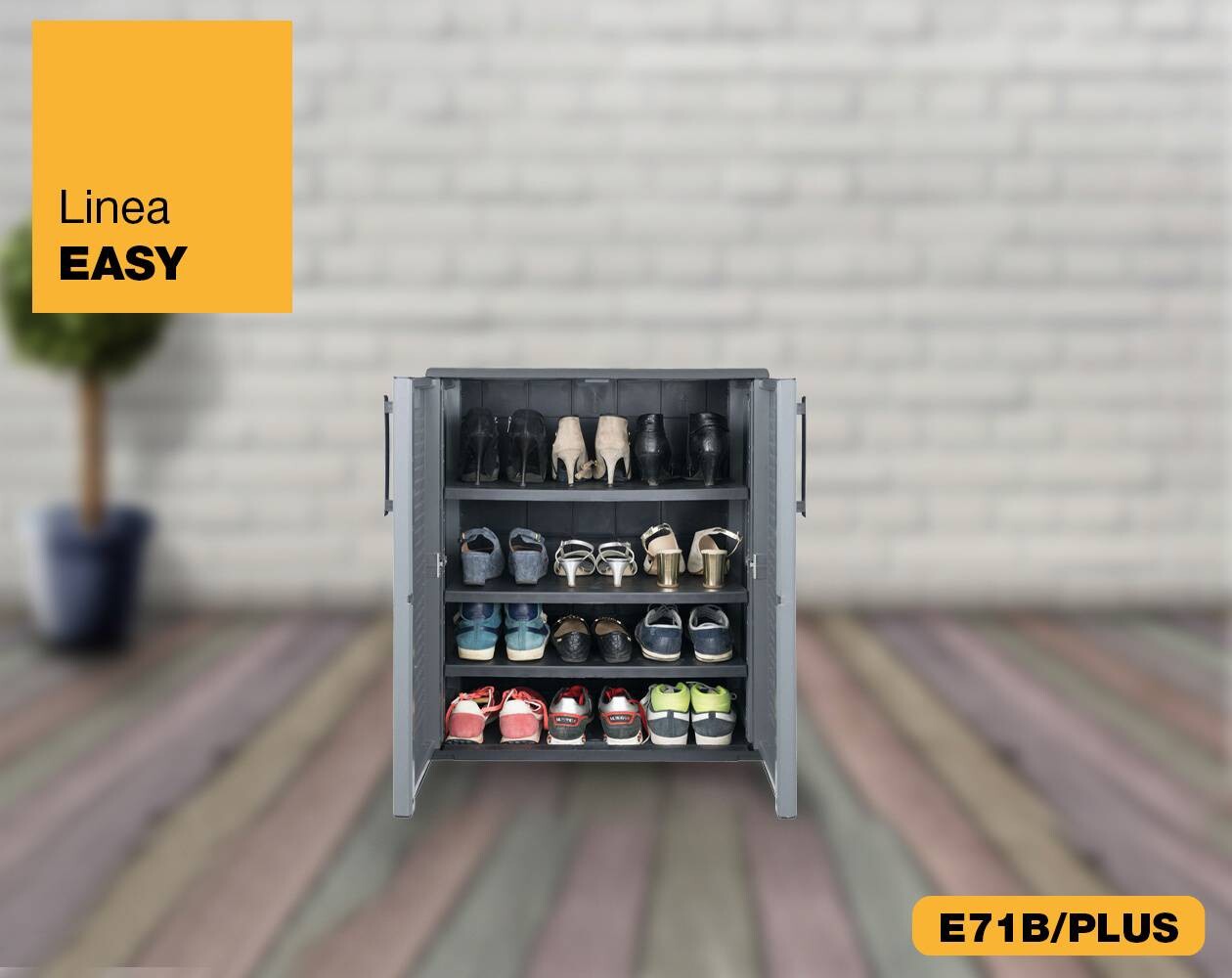 ArtPlast Kunststoffschrank Plus grau B/H/L: ca. 37x84x67 cm