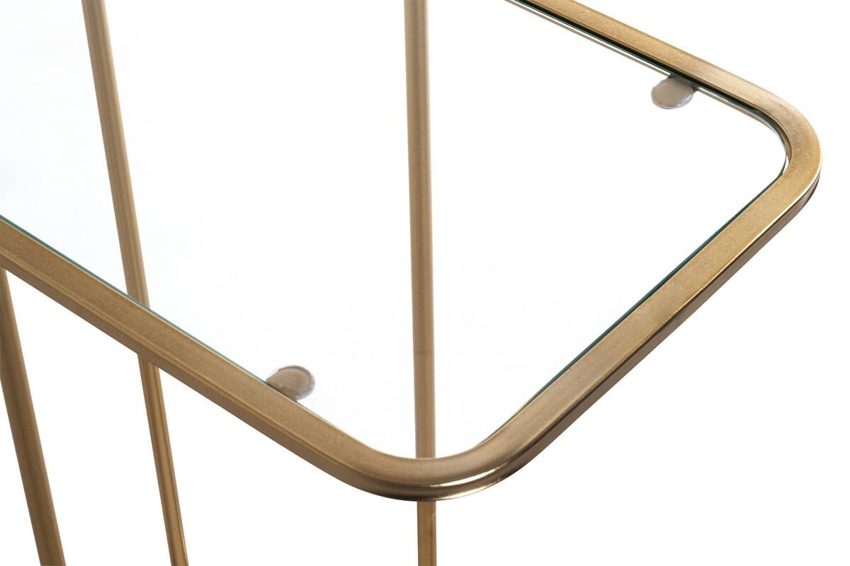 Beistelltisch gold Optik Metall Klarglas B/H/T: ca. 45x65x30 cm