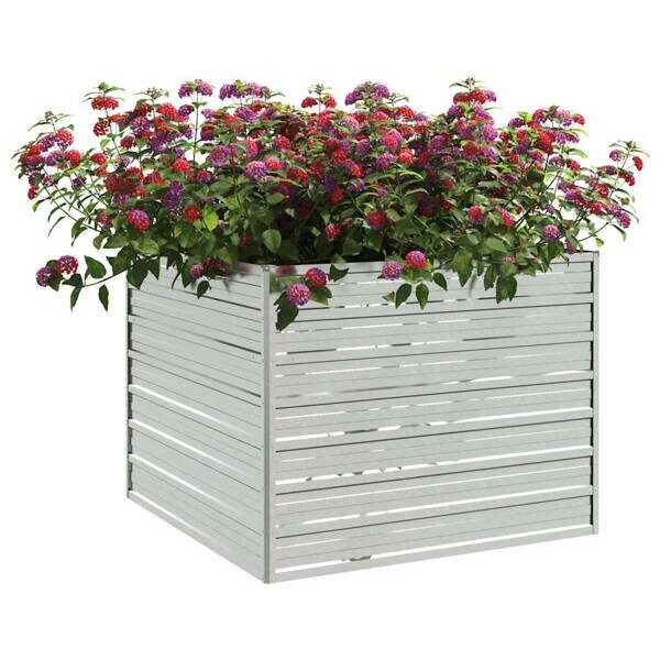 Garten-Hochbeet silber Stahl B/H/L: ca. 100x77x100 cm