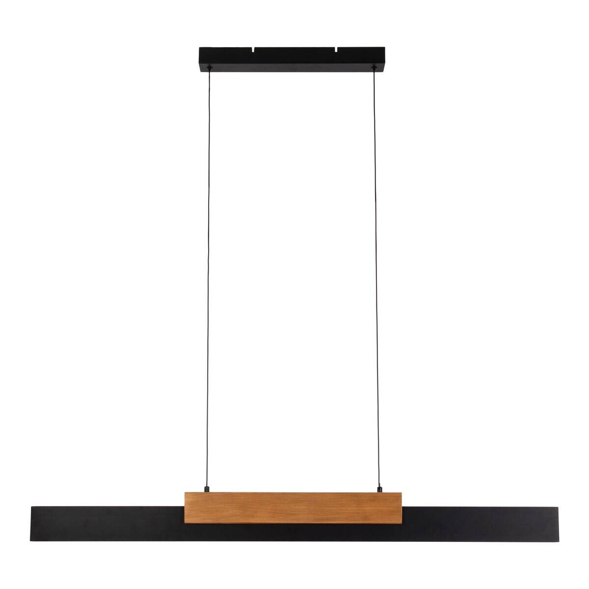 Näve Leuchten LED-Pendelleuchte braun Holz Metall B/H/T: ca. 120,5x150x6 cm