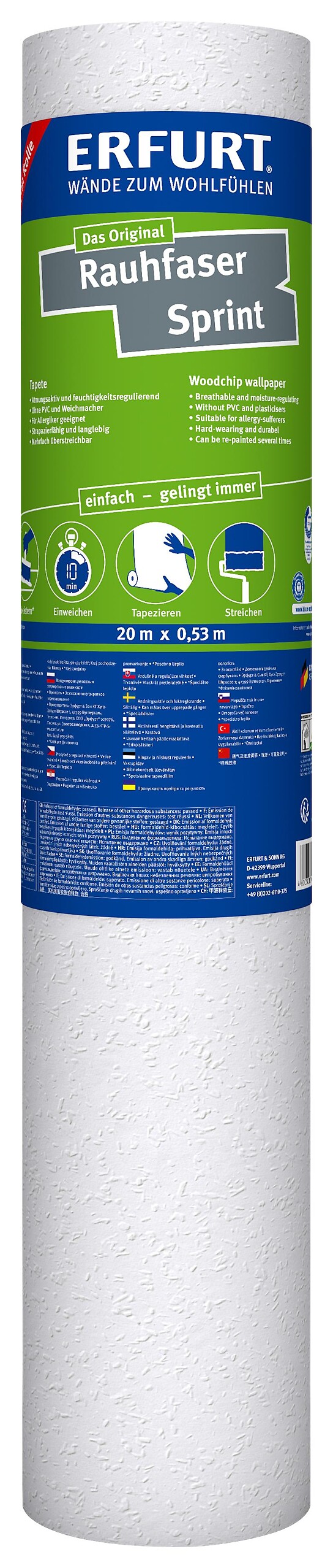 Erfurt Rauhfaser Sprint weiß B/L: ca. 53x2000 cm strukturiert