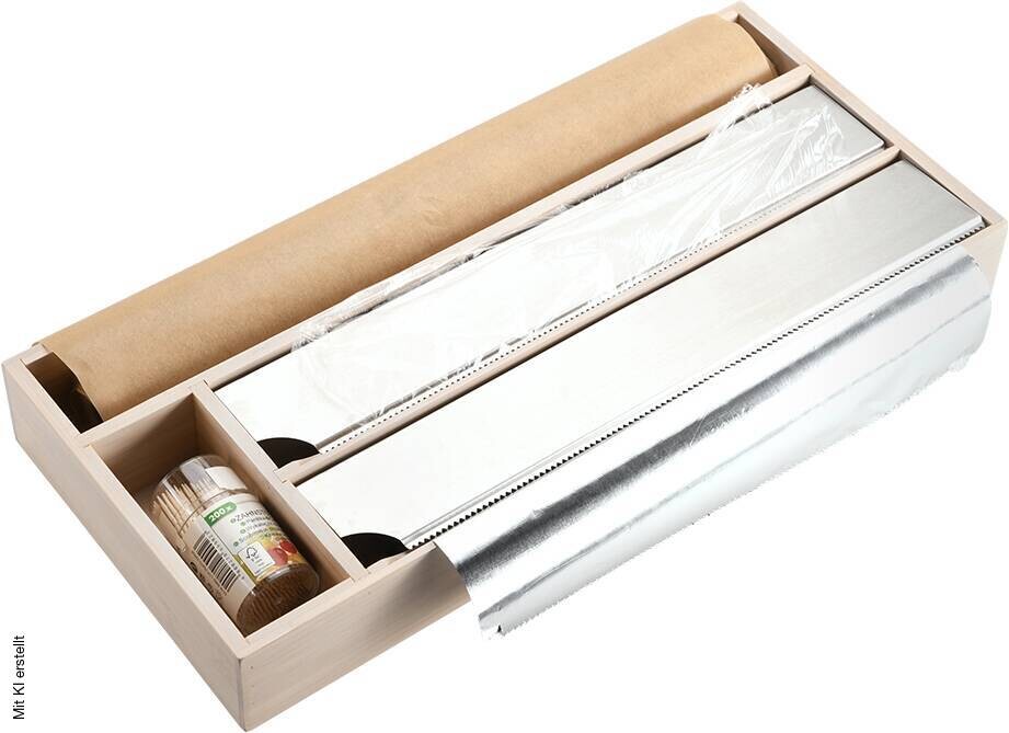 Kesper Folienspender braun Bambus B/H/L: ca. 20,5x6x47 cm