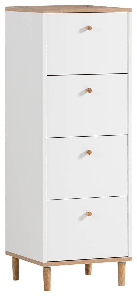 Kommode Hilda weiß matt Eiche Artisan Nachbildung B/H/T: ca. 40,1x116,7x40 cm