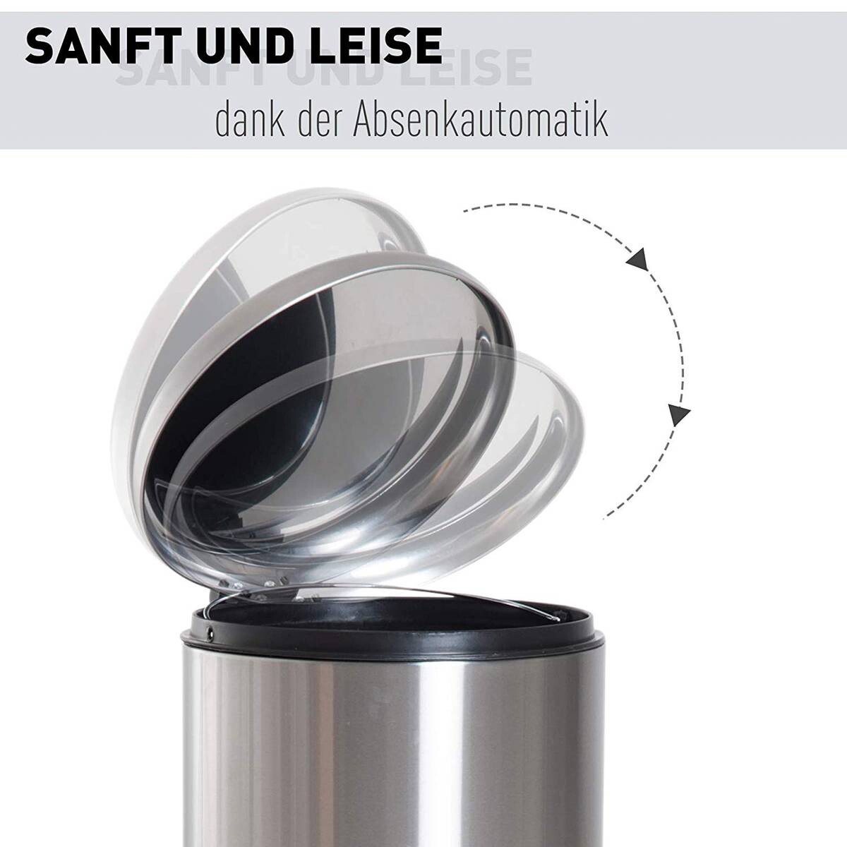 HOMCOM Pedal-Mülleimer silber H/D: ca. 62,9x29,2 cm